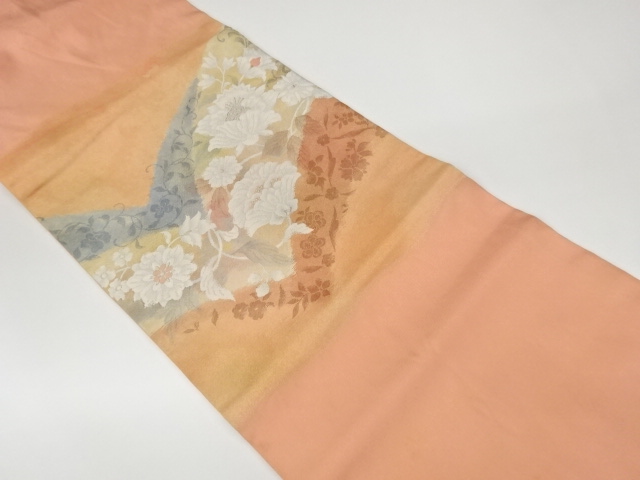 JAPANESE KIMONO / VINTAGE NAGOYA OBI / WOVEN FLOWERS